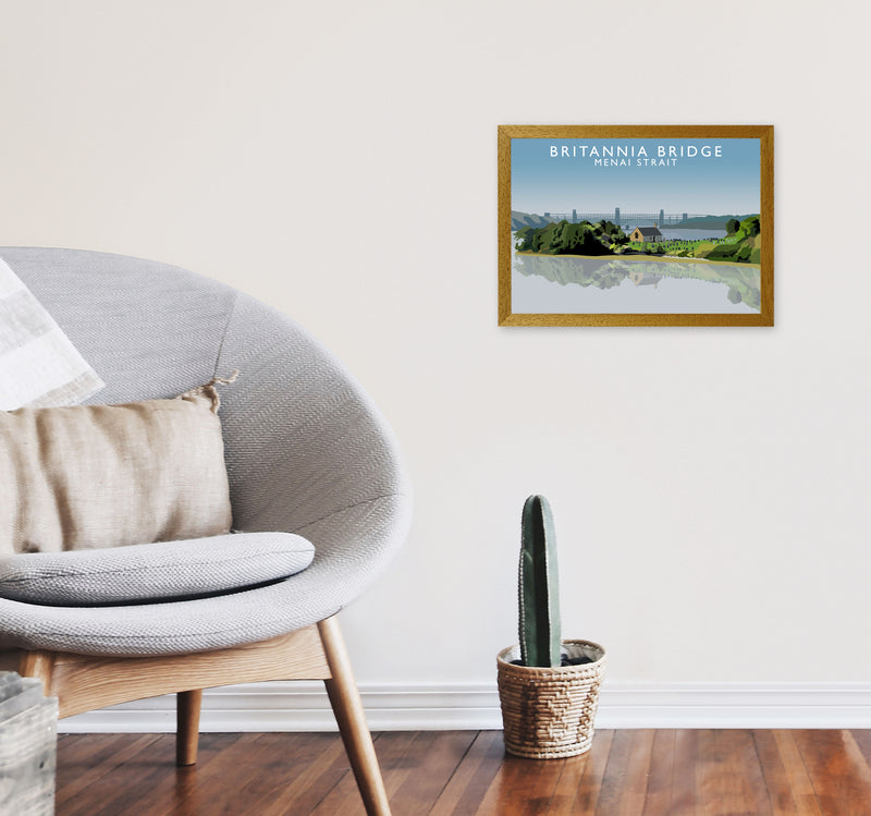 Britannia Bridge Art Print by Richard O'Neill A3 Print Only
