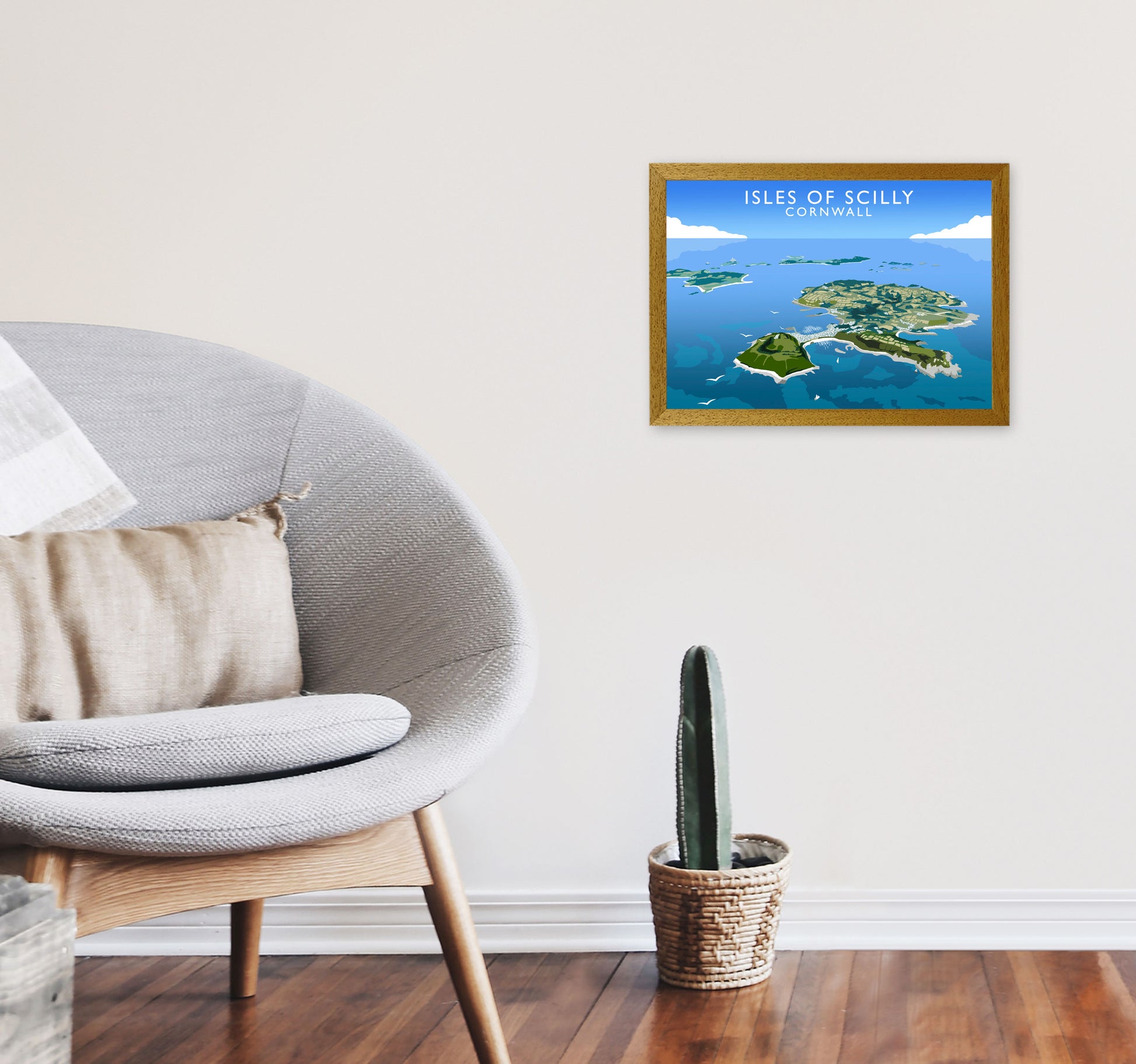 Isles of Scilly Cornwall Framed Digital Art Print by Richard O'Neill A3 Print Only