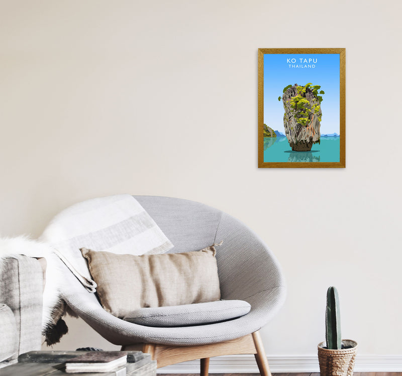 Ko Tapu Thailand Travel Art Print by Richard O'Neill, Framed Wall Art A3 Print Only