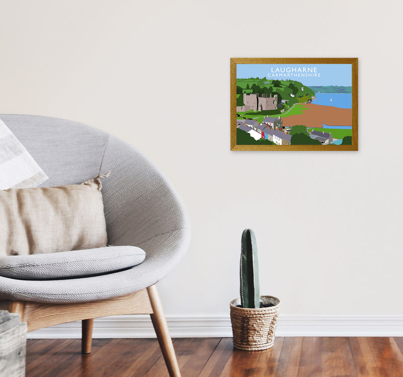 Laugharne Art Print by Richard O'Neill, Framed Wall Art A3 Print Only