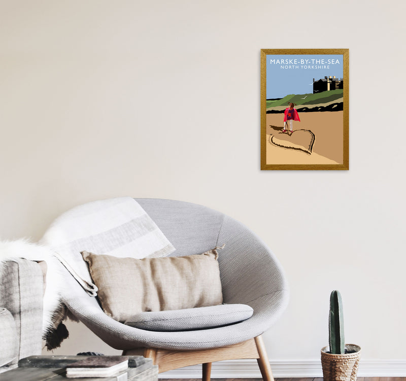 Marske-By-The-Sea North Yorkshire Travel Art Print by Richard O'Neill A3 Print Only