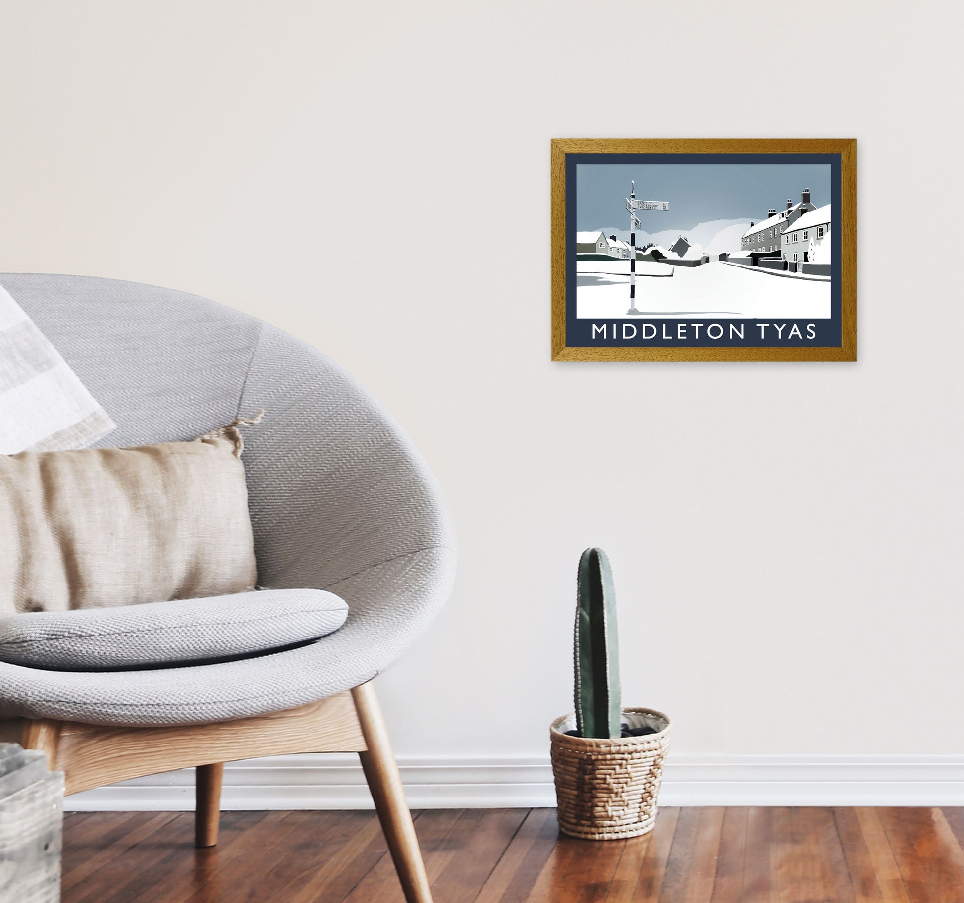Middleton Tyas Travel Art Print by Richard O'Neill, Framed Wall Art A3 Print Only