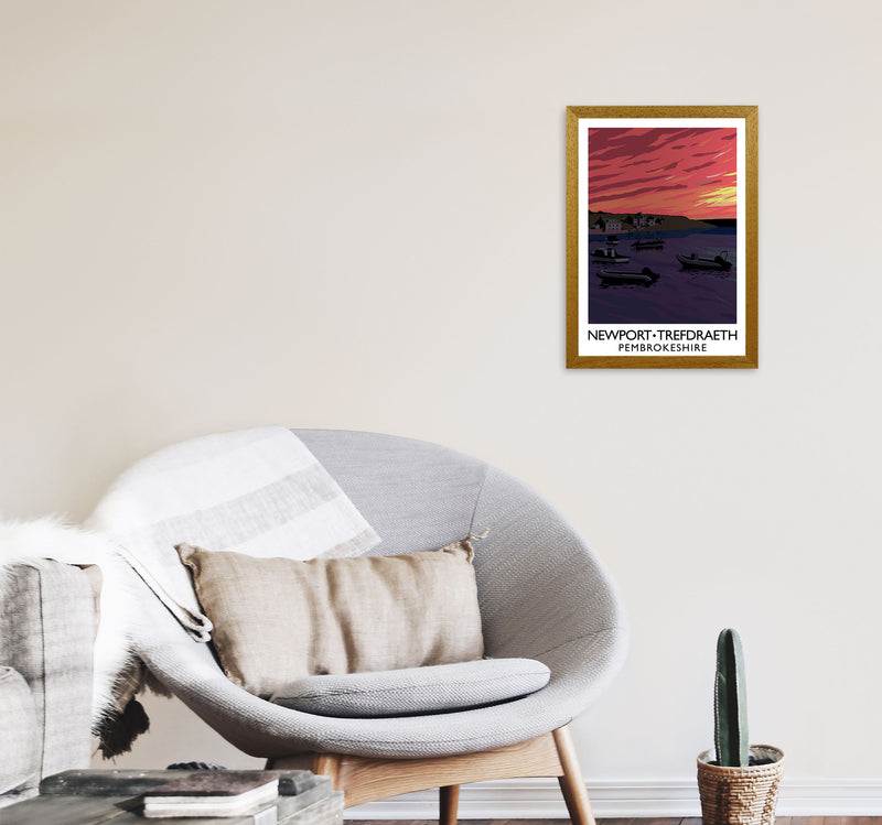 Newport Trefdraeth Pembrokeshire Travel Art Print by Richard O'Neill A3 Print Only
