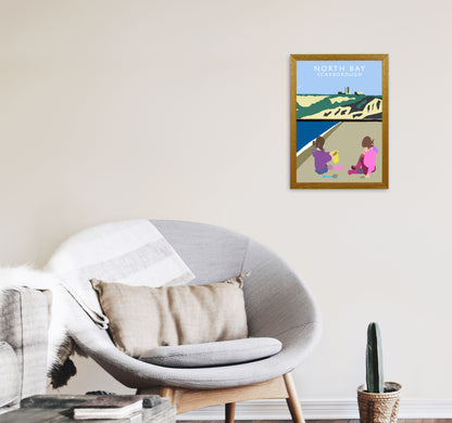 North Bay Scarborough Travel Art Print by Richard O'Neill, Framed Wall Art A3 Print Only