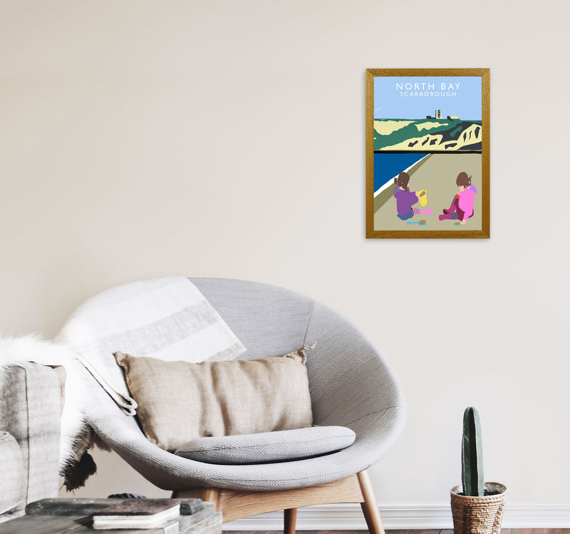 North Bay Scarborough Travel Art Print by Richard O'Neill, Framed Wall Art A3 Print Only