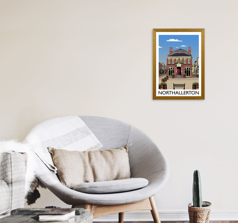 Northallerton Travel Art Print by Richard O'Neill, Framed Wall Art A3 Print Only