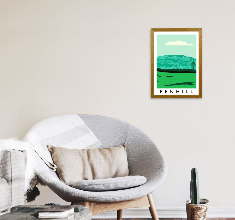 Penhill Digital Art Print by Richard O'Neill, Framed Wall Art A3 Print Only