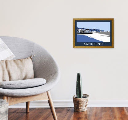 Sandsend Travel Art Print by Richard O'Neill, Framed Wall Art A3 Print Only