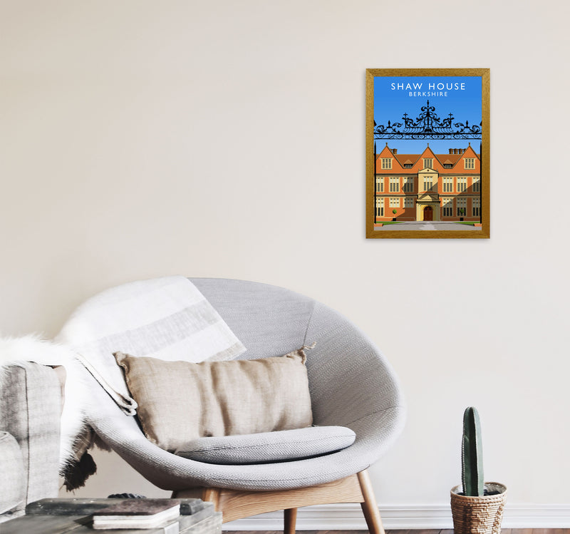 Shaw House Berkshire Travel Art Print by Richard O'Neill, Framed Wall Art A3 Print Only