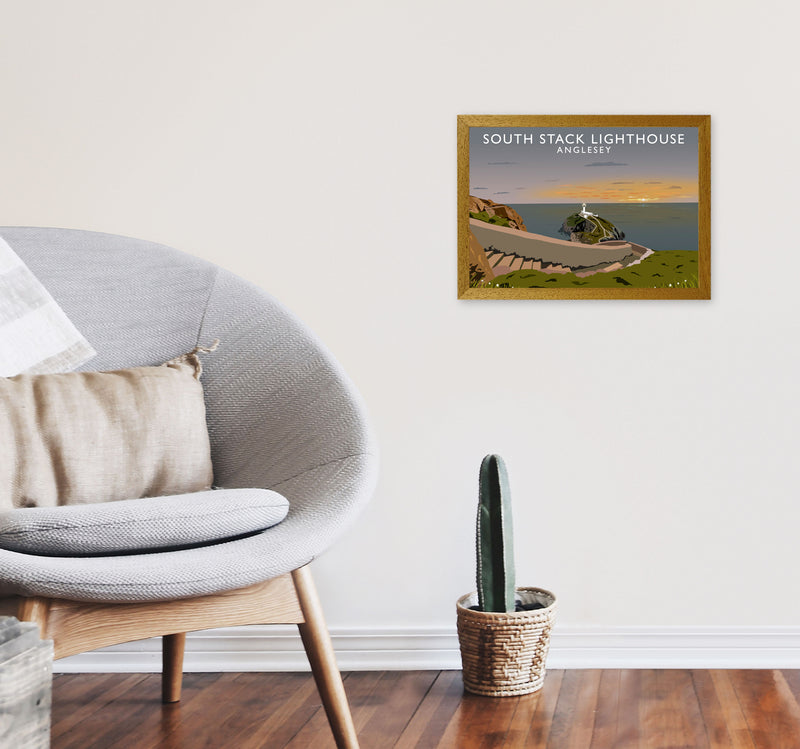 South Stack Lighthouse Anglesey Travel Art Print by Richard O'Neill A3 Print Only