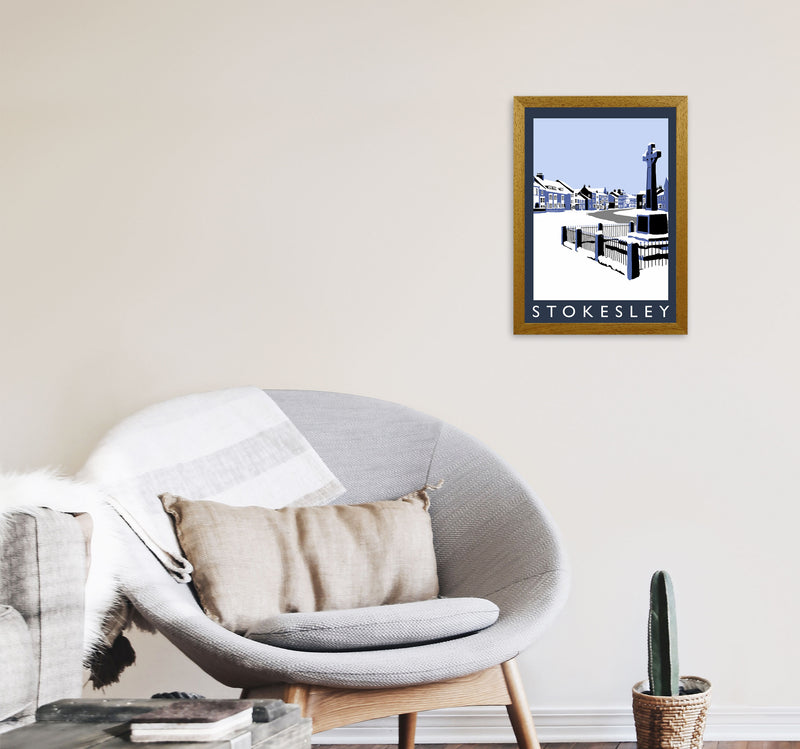 Stokesley In Snow Portrait by Richard O'Neill A3 Print Only