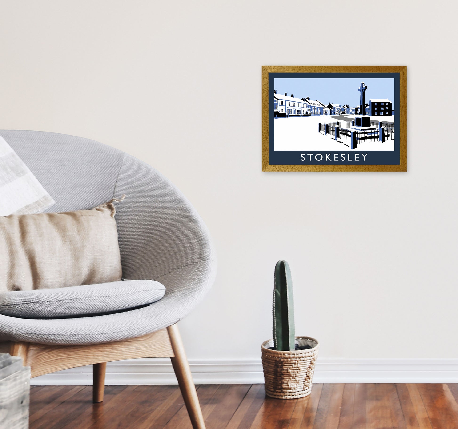 Stokesley Travel Art Print by Richard O'Neill, Framed Wall Art A3 Print Only