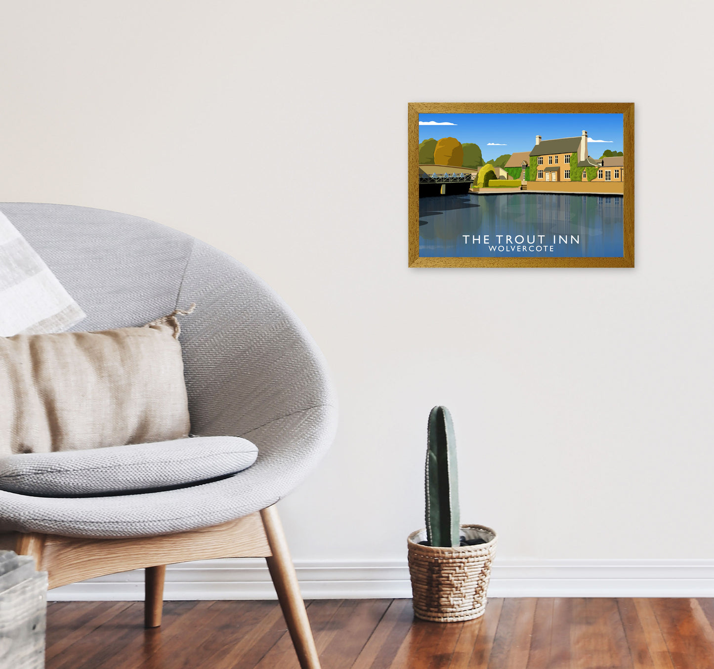 The Trout Inn Wolvercote Travel Art Print by Richard O'Neill A3 Print Only