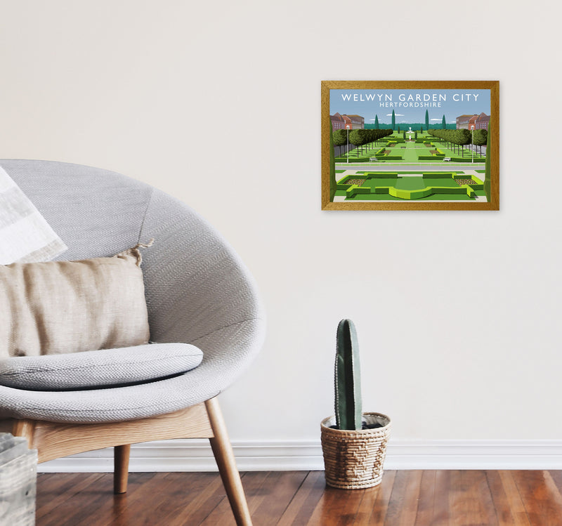Welwyn Garden City Hertfordshire Travel Art Print by Richard O'Neill A3 Print Only