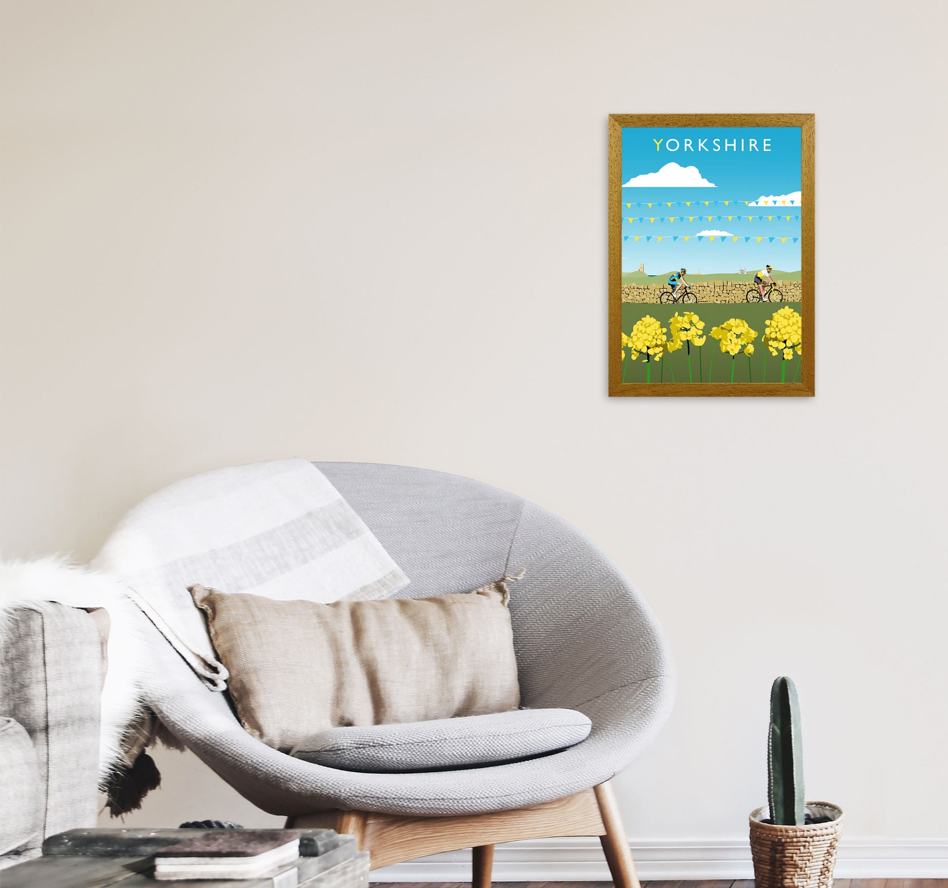 Yorkshire Framed Digital Art Print by Richard O'Neill A3 Print Only