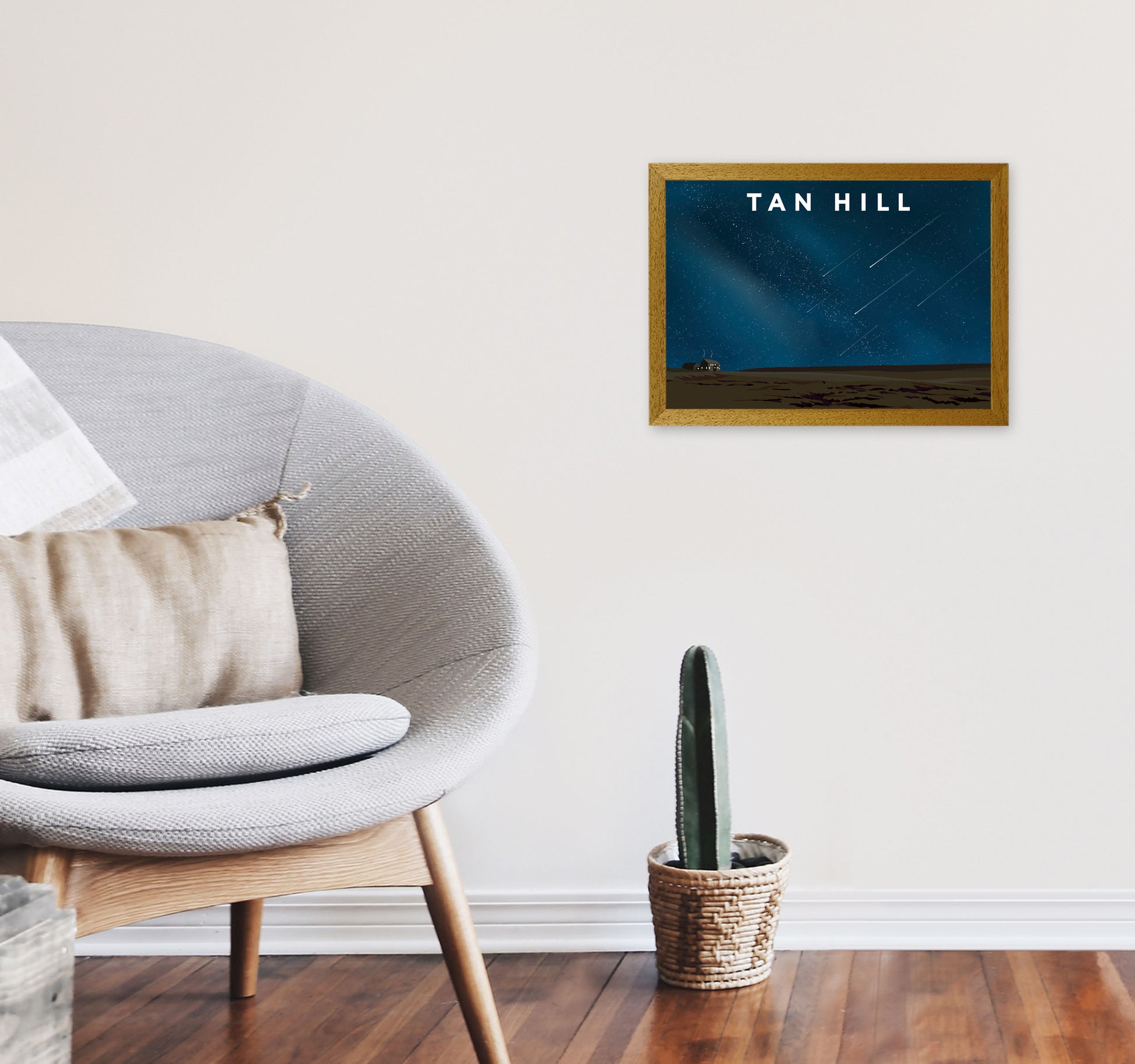 Tan Hill Travel Art Print by Richard O'Neill, Framed Wall Art A3 Print Only