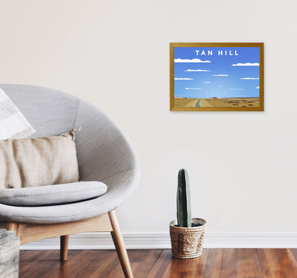 Tan Hill Digital Art Print by Richard O'Neill, Framed Wall Art A3 Print Only