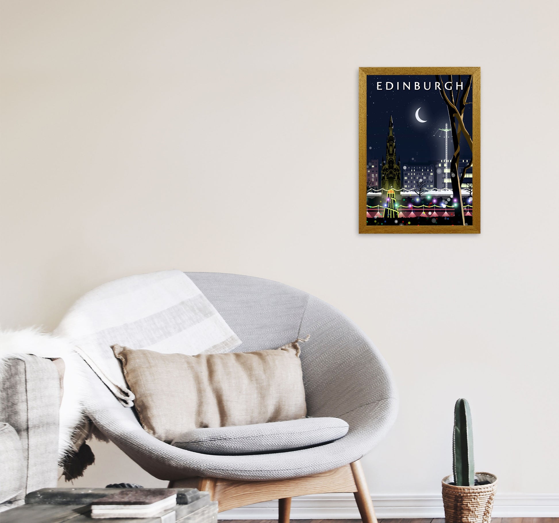 Edinburgh Night Portrait by Richard O'Neill A3 Print Only