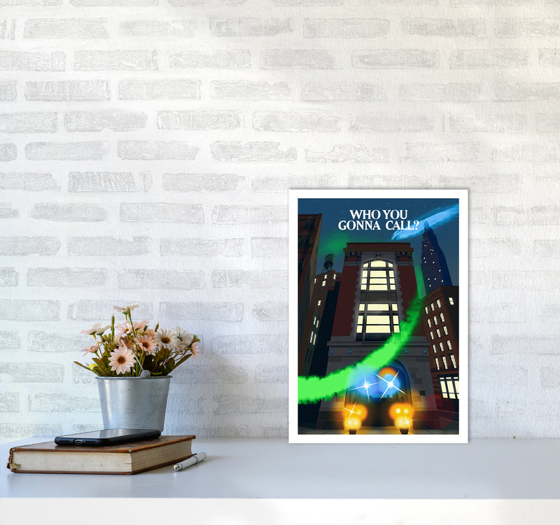 Ghostbusters Night Art Print by Richard O'Neill A3 Black Frame
