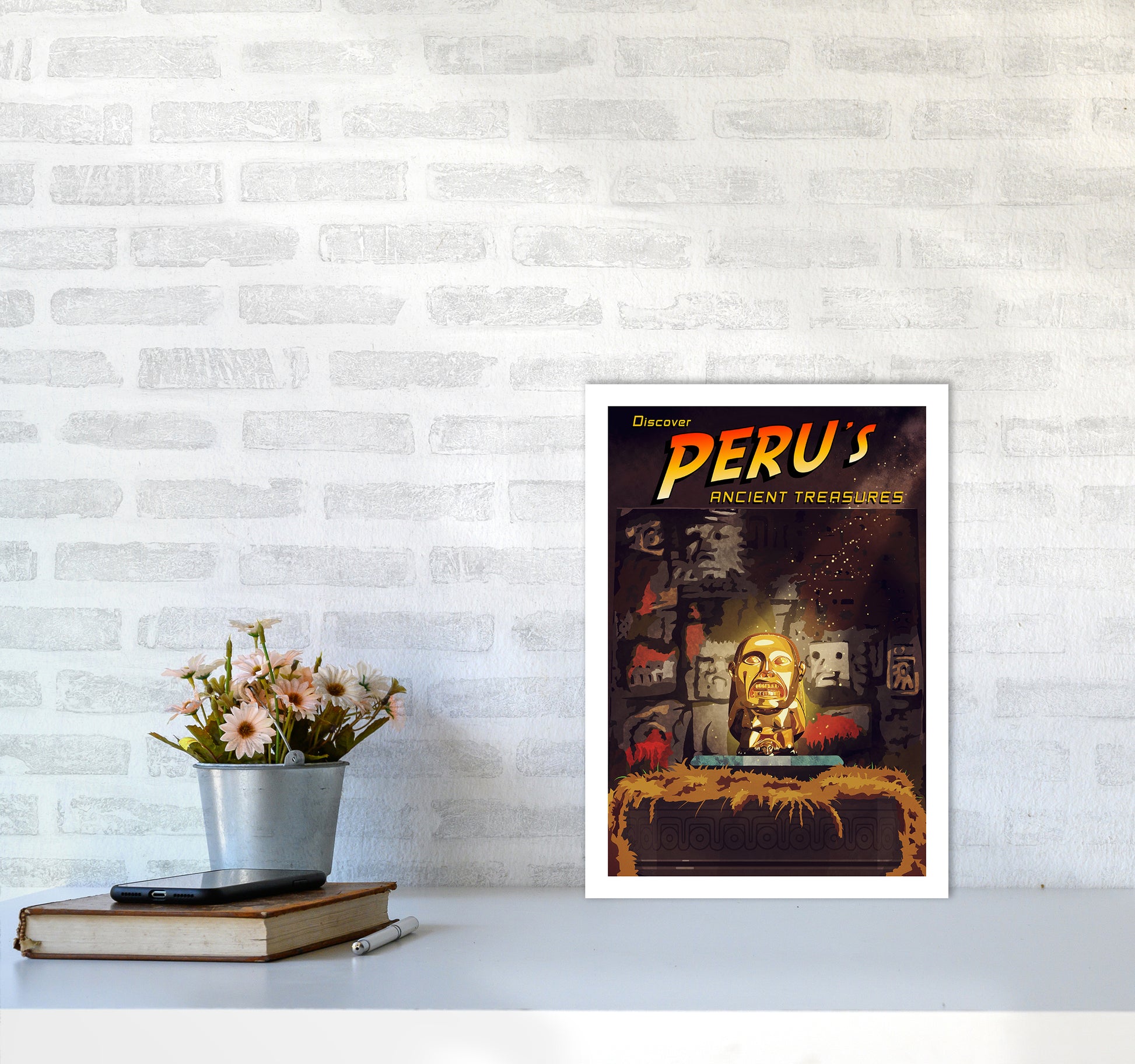 Indiana Jones Art Print by Richard O'Neill A3 Black Frame