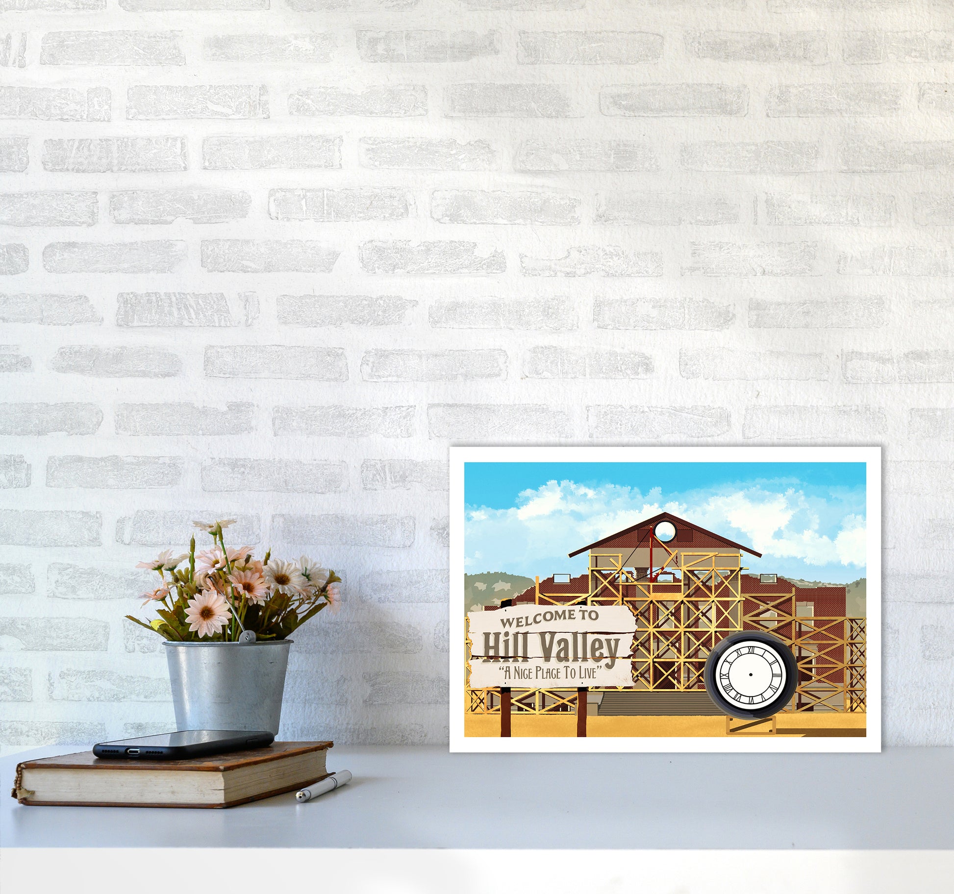 Hill Valley 1885 Art Print by Richard O'Neill A3 Black Frame