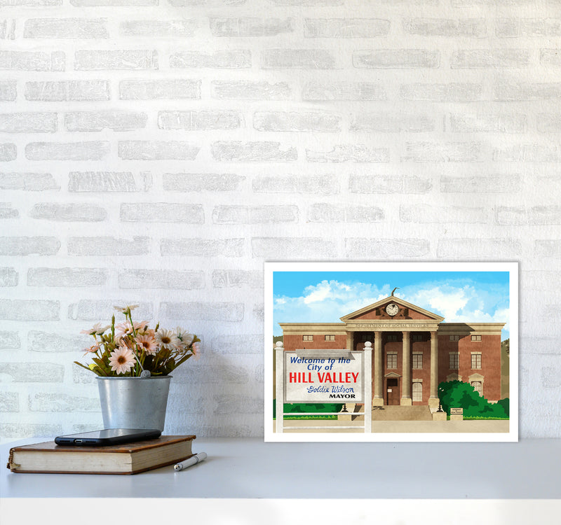 Hill Valley 1985 Revised Art Print by Richard O'Neill A3 Black Frame