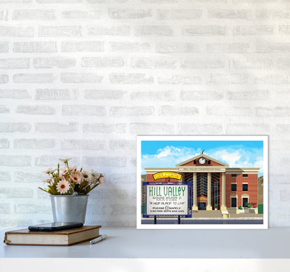 Hill Valley 2015 Revised Art Print by Richard O'Neill A3 Black Frame
