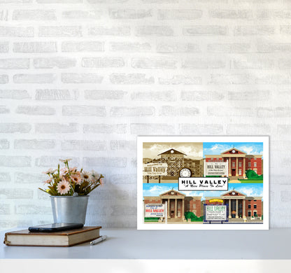 Hill Valley - A Nice Place To Live Art Print by Richard O'Neill A3 Black Frame