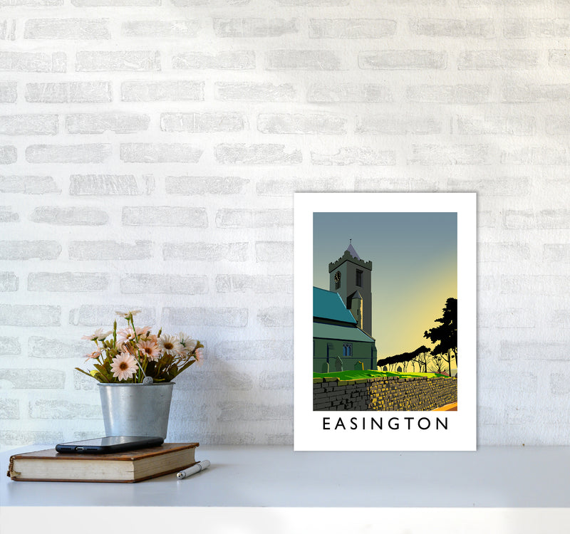 Easington Portrait Art Print by Richard O'Neill A3 Black Frame