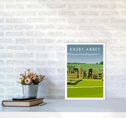 Easby Abbey Portrait Art Print by Richard O'Neill A3 Black Frame