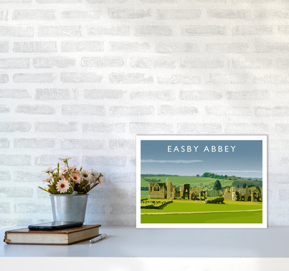 Easby Abbey Art Print by Richard O'Neill A3 Black Frame