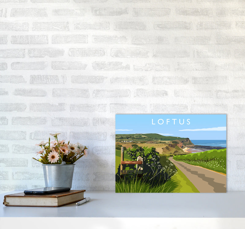 Loftus Travel Art Print by Richard O'Neill A3 Black Frame