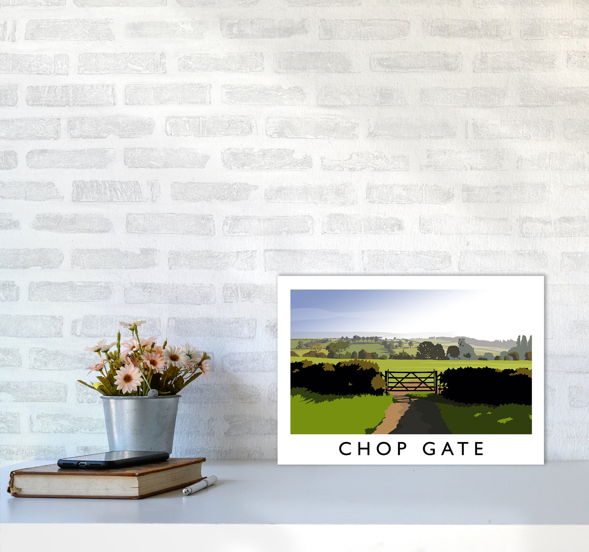 Chop Gate Travel Art Print by Richard O'Neill A3 Black Frame