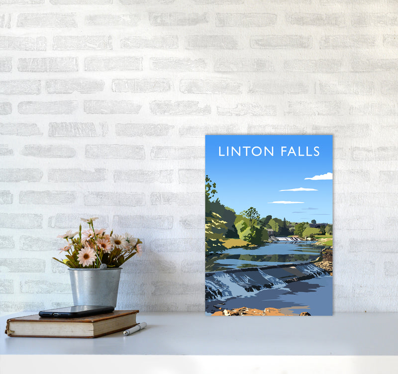 Linton Falls portrait Travel Art Print by Richard O'Neill A3 Black Frame