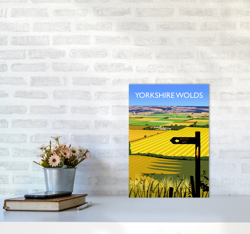 Yorkshire Wolds portrait Travel Art Print by Richard O'Neill A3 Black Frame