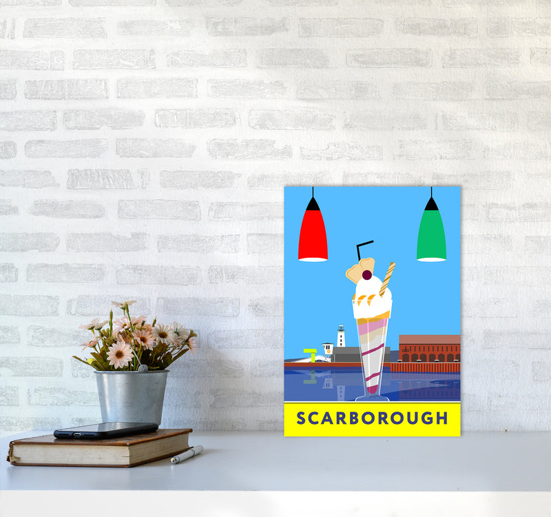 Icecream at Scarborough Travel Art Print by Richard O'Neill A3 Black Frame