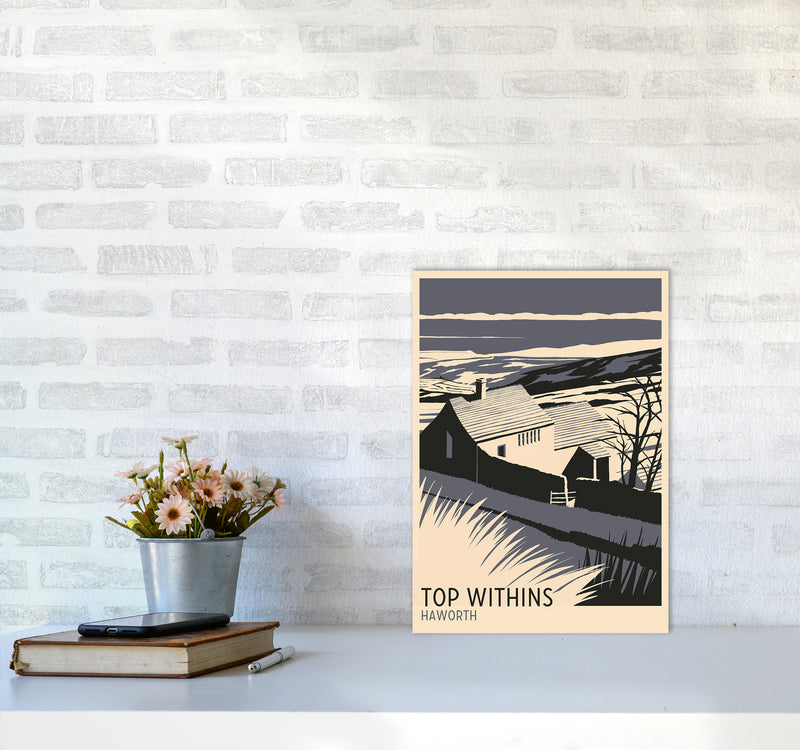 Top Withins portrait Travel Art Print by Richard O'Neill A3 Black Frame
