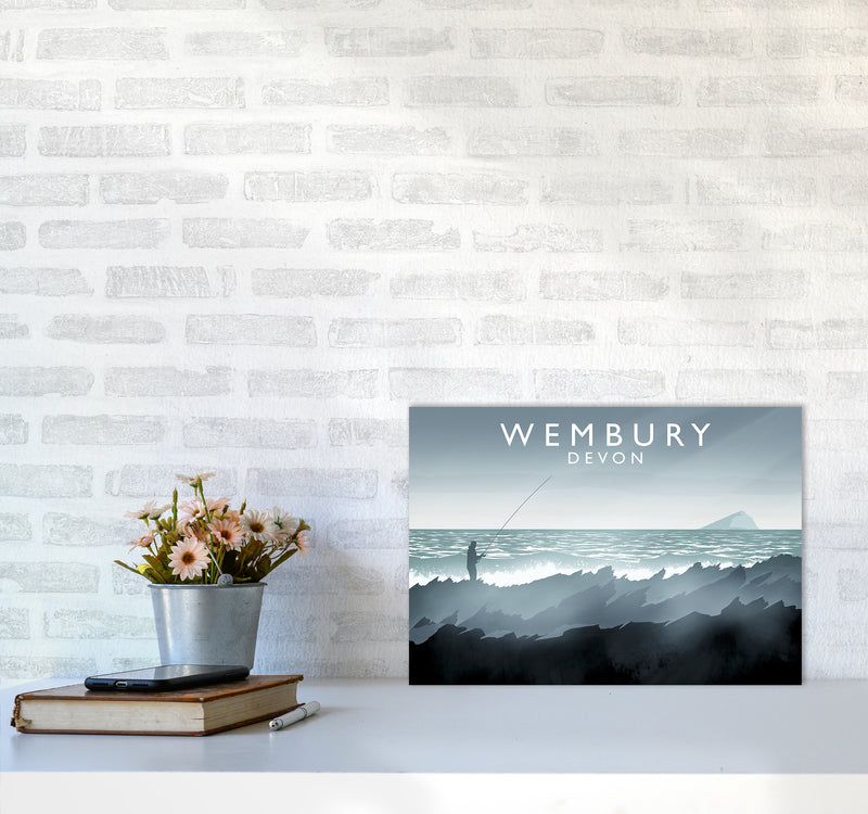 Wembury Travel Art Print by Richard O'Neill A3 Black Frame