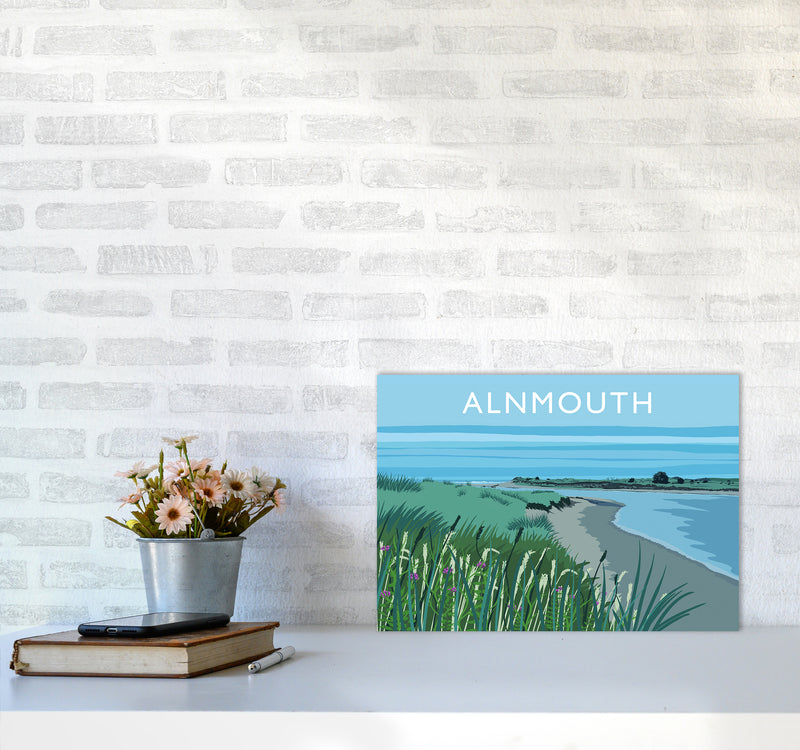 Alnmouth Travel Art Print by Richard O'Neill A3 Black Frame
