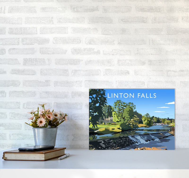 Linton Falls Travel Art Print by Richard O'Neill A3 Black Frame