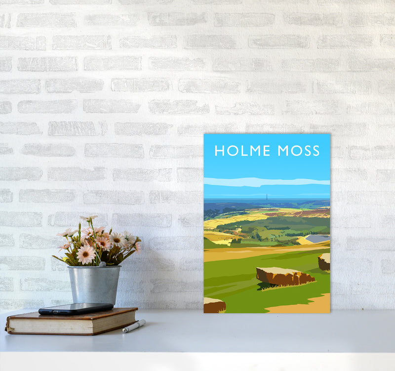 Holme Moss portrait Travel Art Print by Richard O'Neill A3 Black Frame