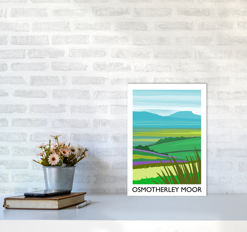 Osmotherley Moor portrait Travel Art Print by Richard O'Neill A3 Black Frame