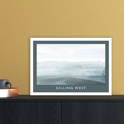 Gilling West (Winter) Travel Art Print by Richard O'Neill A3 Black Frame