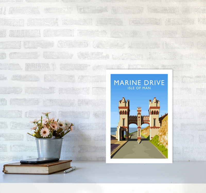 Marine Drive portrait Travel Art Print by Richard O'Neill A3 Black Frame