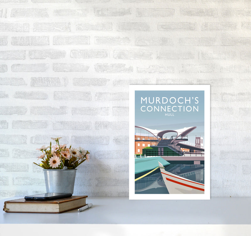 Murdoch's Connection portrait Travel Art Print by Richard O'Neill A3 Black Frame