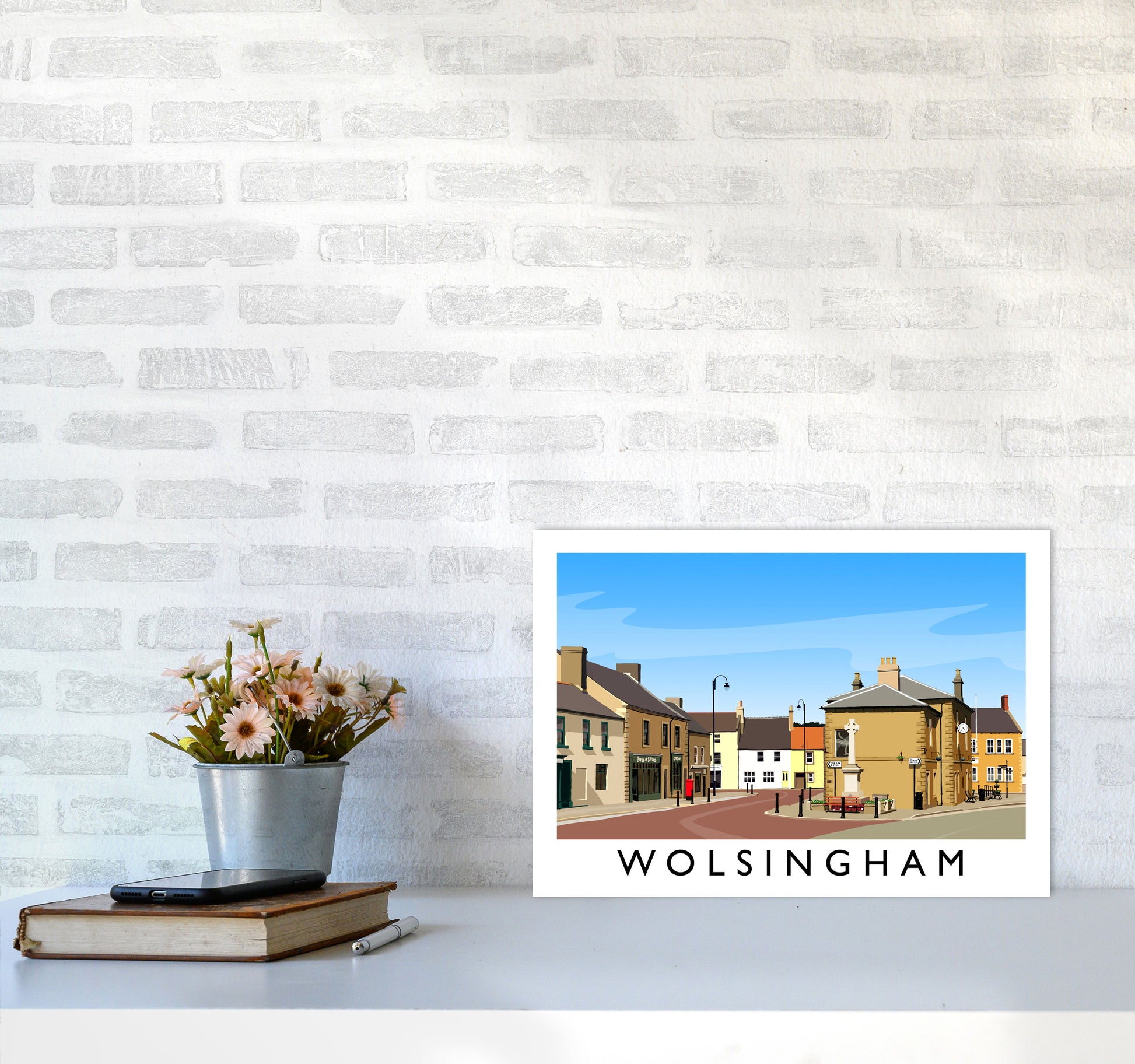 Wolsingham 2 Travel Art Print by Richard O'Neill A3 Black Frame