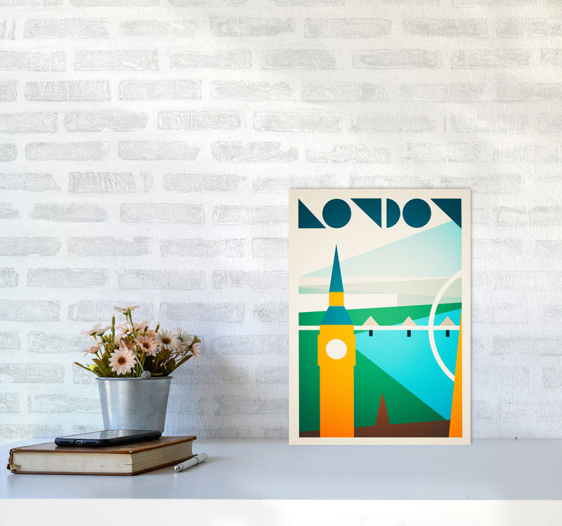 London 5 Travel Art Print by Richard O'Neill A3 Black Frame