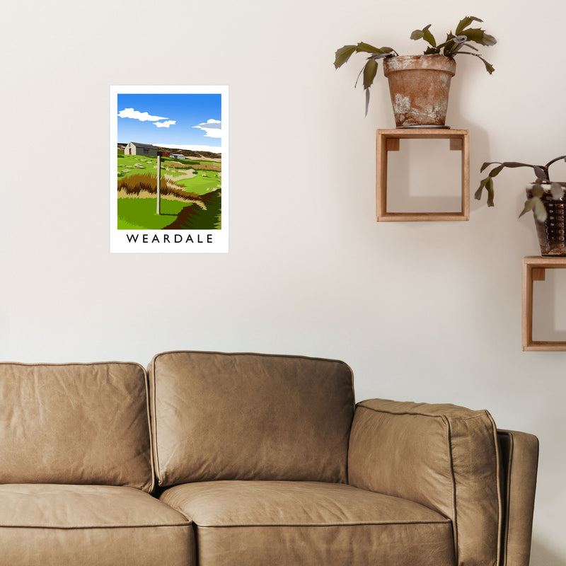 Weardale Portrait Travel Art Print by Richard O'Neill A3 Black Frame