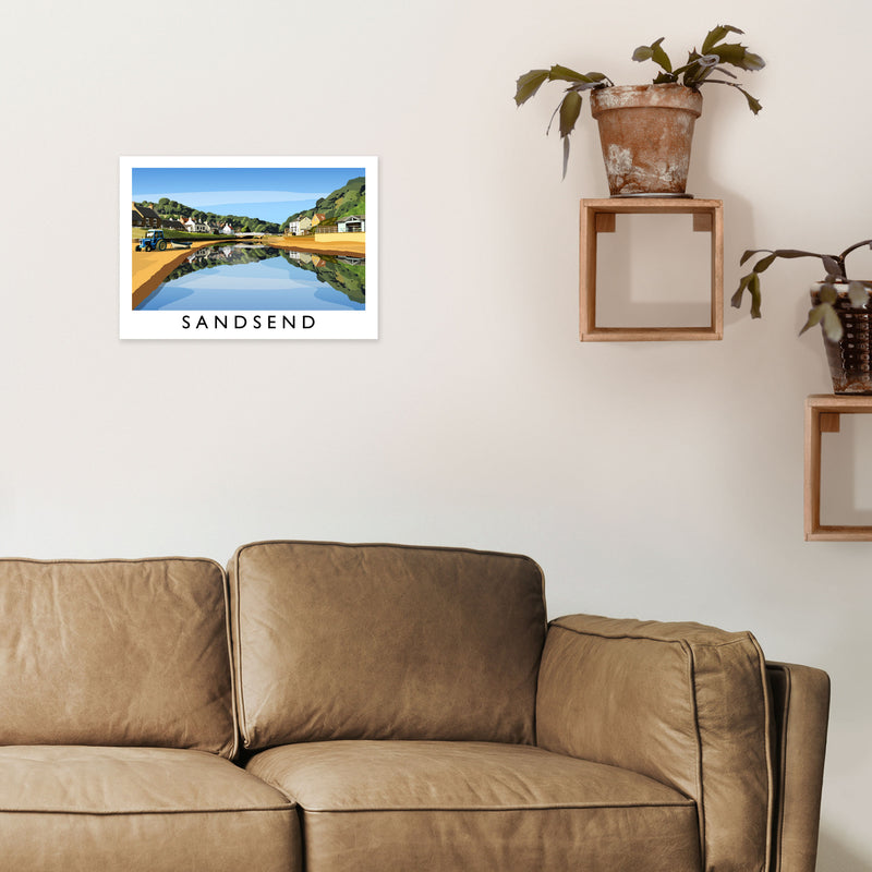 Sandsend 5 Travel Art Print by Richard O'Neill A3 Black Frame