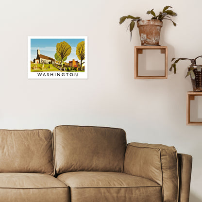 Washington Travel Art Print by Richard O'Neill A3 Black Frame